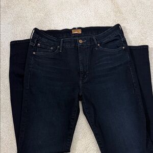 MOTHER Women's Dark Blue High Waisted Looker Jeans 30